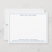 ネイビーブルーモダンオフィスプロフェッショナルシン縁ど ノートカード (正面)