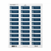 ネイビーブルーモダンシック結婚ズ ラベル (フルシート)