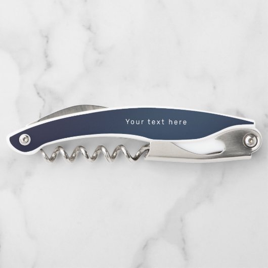 ネイビーブルーモダンシンプルモノグラム ソムリエナイフ (裏面)