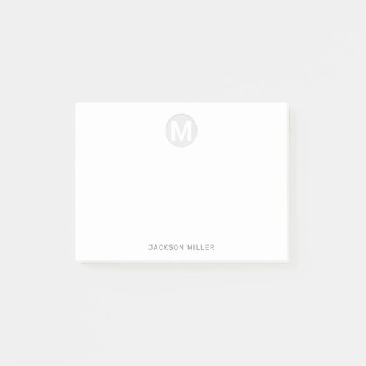 ネイビーブルーモダンシンプルモノグラム ポストイット (正面)