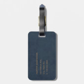 ネイビーブルーモダンシンプル ラゲッジタグ (裏面縦)