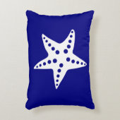 ネイビーブルーモダンスターフィッシュ屋外パティオ枕 アクセントクッション (正面(垂直))