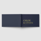 ネイビーブルーモダンズ結婚フォイルゲストブック ゲストブック (全面)