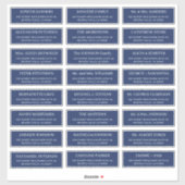 ネイビーブルーモダンタイポグラフィ結婚のゲストアドレス シール (シート)