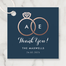 ネイビーブルーモダンバラ金ゴールド結婚ズリングや輪賛成 フェイバータグ