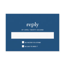 ネイビーブルーモダンバー（ユダヤ教の）バル・ミツバーIIはがき返信