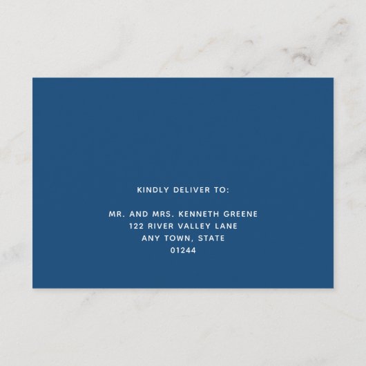 ネイビーブルーモダンバー(ユダヤ教の)バル・ミツバーIIはがき返信 出欠カード (裏面)