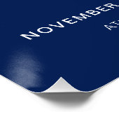 ネイビーブルーモダンフォト70th誕生日ウェルカムサイン ポスター (コーナー)