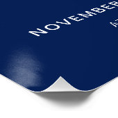 ネイビーブルーモダンフォト90th誕生日ウェルカムサイン ポスター (コーナー)