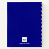 ネイビーブルーモダンホワイト ノートブック (裏面)