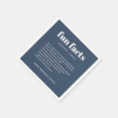 ネイビーブルーモダンミニマルおもしろいファクト誕生日年 スタンダードカクテルナプキン (角)