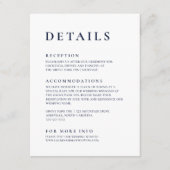 ネイビーブルーモダンミニマルエレガントラリスト エンクロージャーカード (正面)