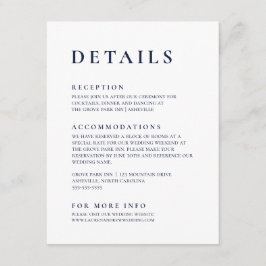 ネイビーブルーモダンミニマルエレガントラリスト エンクロージャーカード