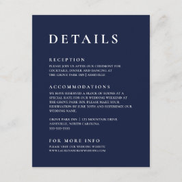 ネイビーブルーモダンミニマルエレガントリスト エンクロージャーカード