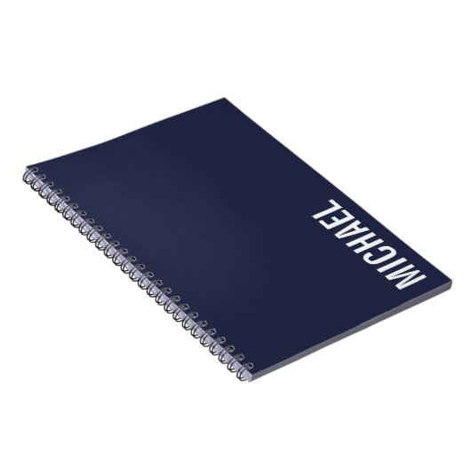 ネイビーブルーモダンミニマルパーソナライズされたリスト ノートブック (右側)