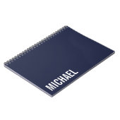 ネイビーブルーモダンミニマルパーソナライズされたリスト ノートブック (左側)