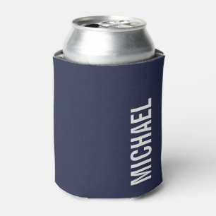 ネイビーブルーモダンミニマルパーソナライズされたリスト 缶クーラー