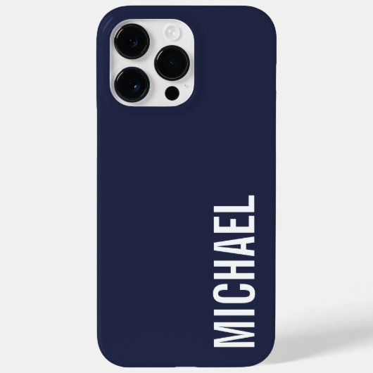 ネイビーブルーモダンミニマルパーソナライズされたリスト Case-Mate iPhoneケース (裏面)