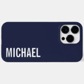 ネイビーブルーモダンミニマルパーソナライズされたリスト Case-Mate iPhoneケース (裏面 (横))