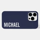 ネイビーブルーモダンミニマルパーソナライズされたリスト iPhoneケース (裏面横)