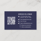 ネイビーブルーモダンミニマルプロフェッショナルロゴ 名刺 (裏面)