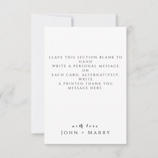 ネイビーブルーモダン抽象芸術水色 サンキューカード (裏面)