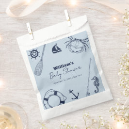ネイビーブルーモダン魚釣りボーイエレガントベビーシャワー フェイバーバッグ