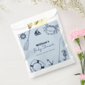 ネイビーブルーモダン魚釣りボーイエレガントベビーシャワー フェイバーバッグ (封をした状態)