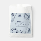 ネイビーブルーモダン魚釣りボーイエレガントベビーシャワー フェイバーバッグ (正面)