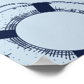 ネイビーブルーモダン魚釣りボーイベビーシャワーへようこそ ポスター (角)