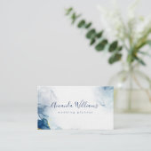 ネイビーブルーモダン 名刺 (スタンド正面)