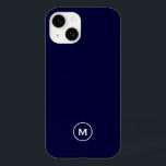 ネイビーブルーモノグラミニマルム Case-Mate iPhone 14ケース<br><div class="desc">電スタイリッシュ話ケースデザインはネイビシンプルブブルーとホワイトのモダンデザインを備えている。電話ケースをパーソナライズするカスタムイニシャル。メニューを使用してフォントまたはカスタマイズ位置を変更する</div>