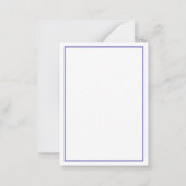 ネイビーブルーモノグラムの沿岸白ヒトデ ノートカード (裏面)