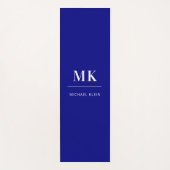 ネイビーブルーモノグラムイニシャル名 ヨガマット (正面)