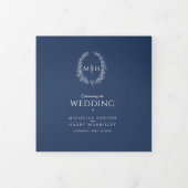 ネイビーブルーモノグラムリース物語結婚献身 三つ折りプログラム (カバー)
