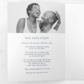 ネイビーブルーモノグラムリース物語結婚献身 三つ折りプログラム (内部最初)