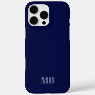 ネイビーブルーモノグラム名イニシャル iPhone 16 PRO MAXケース