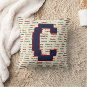 ネイビーブルーモノグラム名ギフト子供へ寝具Thr クッション (ブランケット)