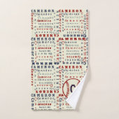 ネイビーブルーモノグラム名ギフト子供へ野球 バスタオルセット (ハンドタオル)