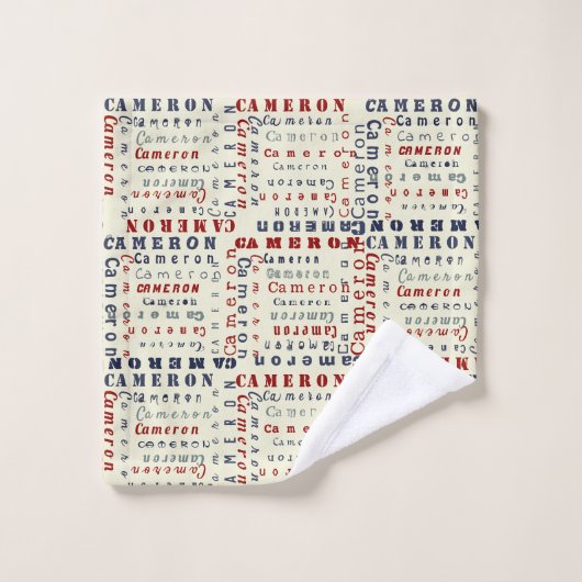 ネイビーブルーモノグラム名ギフト子供へ野球 バスタオルセット (ウォッシュタオル)