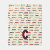 ネイビーブルーモノグラム名ギフト寝具子供へ フリースブランケット (正面)