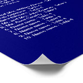 ネイビーブルーモノグラム結婚の座席表 ポスター (角)