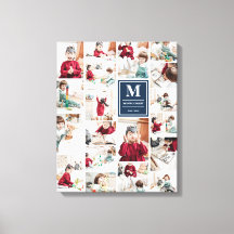 ネイビーブルーモノグラム19写真フォトコラージュ