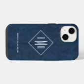 ネイビーブルーモノグラム iPhoneケース (裏面横)