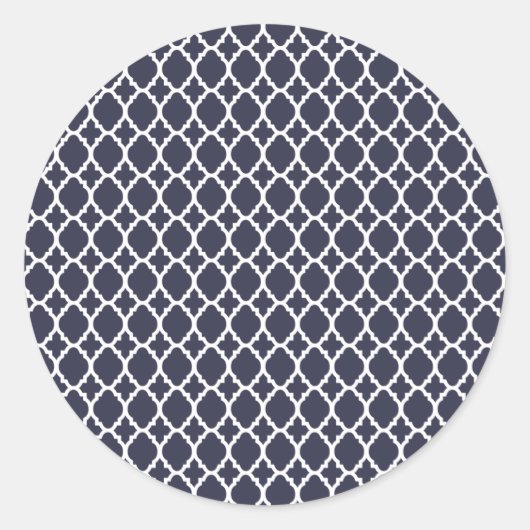 ネイビーブルーモロッコタイルシール ラウンドシール (正面)