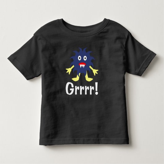 ネイビーブルーモンスター - 幼児用ファインジャージティーシャツ トドラーTシャツ (正面)