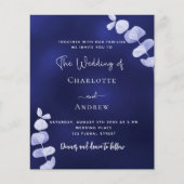 ネイビーブルーユーカリプトゥスブデ結婚式招待状 (正面)