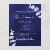 ネイビーブルーユーカリ結婚プタス ポストカード (正面)