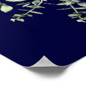 ネイビーブルーユーカリ結婚プトゥス ポスター (角)