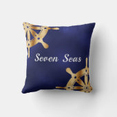 ネイビーブルーヨットボート名金ゴールドハンドル クッション (裏面)